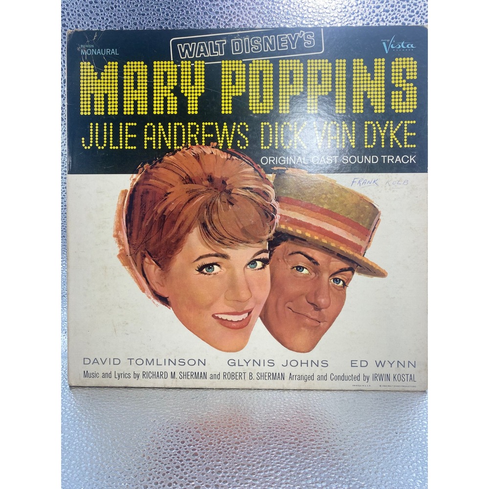 Walt Disney Mary Poppins Original Cast Soundtrack Vinyl LP BV-4026 Julie Andrews
